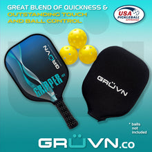 Load image into Gallery viewer, GRUVN GRIPPER-16V pickleball paddle graphite wide body short handle