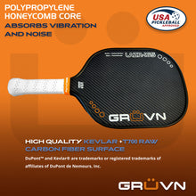 Load image into Gallery viewer, GRUVN LAZR-16S Kevlar carbon fiber pickleball paddles blue standard wide body 16mm