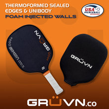 Load image into Gallery viewer, GRUVN LAZR-16S Kevlar carbon fiber pickleball paddles blue standard wide body 16mm