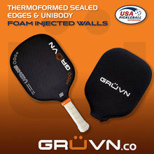 Load image into Gallery viewer, GRUVN LAZR-16S Kevlar carbon fiber pickleball paddles blue standard wide body 16mm