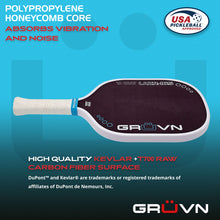 Load image into Gallery viewer, GRUVN LAZR-16S Kevlar carbon fiber pickleball paddles red standard wide body 16mm