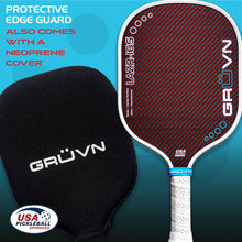 Load image into Gallery viewer, GRUVN LAZR-16S Kevlar carbon fiber pickleball paddles red standard wide body 16mm