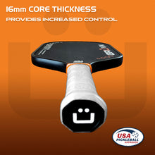 Load image into Gallery viewer, GRUVN LAZR-16X laser Kevlar carbon pickleball paddle elongated blue blend