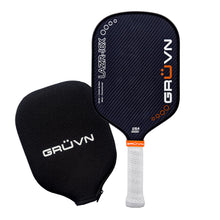 Load image into Gallery viewer, GRUVN LAZR-16X laser Kevlar carbon pickleball paddle elongated blue blend