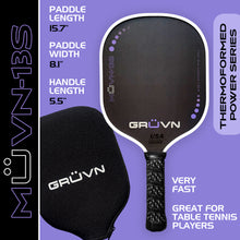 Load image into Gallery viewer, GRUVN MUVN-13S thermoformed carbon fiber pickleball paddle 13mm standard shape purple