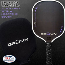 Load image into Gallery viewer, GRUVN MUVN-13S thermoformed carbon fiber pickleball paddle 13mm standard shape purple
