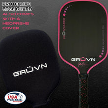 Load image into Gallery viewer, GRUVN MUVN-13X Jill Braverman JillyB thermoformed carbon fiber pickleball paddle pink