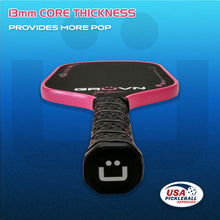 Load image into Gallery viewer, GRUVN MUVN-13X Jill Braverman JillyB thermoformed carbon fiber pickleball paddle pink