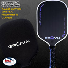 Load image into Gallery viewer, GRUVN MUVN-13X thermoformed carbon fiber pickleball paddle 13mm elongated purple
