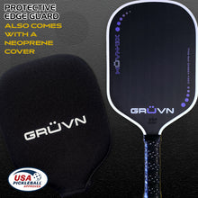 Load image into Gallery viewer, GRUVN MUVN-13X thermoformed carbon fiber pickleball paddle 13mm elongated purple
