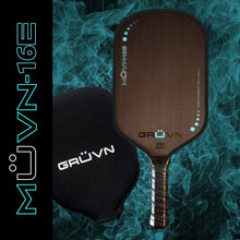 Load image into Gallery viewer, GRUVN MUVN-16E thermoformed pickleball paddle elongated 16mm blue short handle
