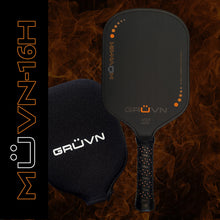Load image into Gallery viewer, GRUVN MUVN-16H thermoformed pickleball paddle 16mm core long handle orange