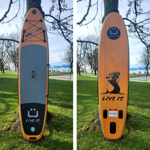 Load image into Gallery viewer, GRUVN  Inflatable Paddle Board Package SUP 11' All Around Paddle Board Wood Design Round Nose  iSUP