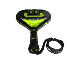 Load image into Gallery viewer, GRUVN Padel Racket Teardrop Shape 12K Carbon Fiber Pop Tennis Racket IBEX 1.0 12K Green Smile
