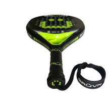 Load image into Gallery viewer, GRUVN Padel Racket Teardrop Shape 12K Carbon Fiber Pop Tennis Racket IBEX 1.0 12K Green Smile