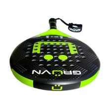 Load image into Gallery viewer, GRUVN Padel Racket Teardrop Shape 12K Carbon Fiber Pop Tennis Racket IBEX 1.0 12K Green Smile