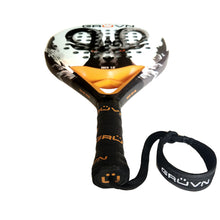 Load image into Gallery viewer, GRUVN Padel Racket Teardrop Shape 12K Carbon Fiber Pop Tennis Racket IBEX 1.0 12K Stonk Black Orange