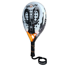 Load image into Gallery viewer, GRUVN Padel Racket Teardrop Shape 12K Carbon Fiber Pop Tennis Racket IBEX 1.0 12K Stonk Black Orange