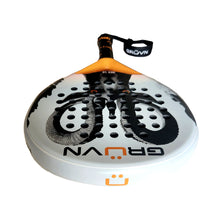 Load image into Gallery viewer, GRUVN Padel Racket Teardrop Shape 12K Carbon Fiber Pop Tennis Racket IBEX 1.0 12K Stonk Black Orange