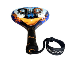 Load image into Gallery viewer, GRUVN Padel Racket Teardrop Shape 12K Carbon Fiber Pop Tennis Racket IBEX 1.0 12K Stonk Blue Orange