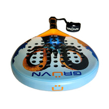 Load image into Gallery viewer, GRUVN Padel Racket Teardrop Shape 12K Carbon Fiber Pop Tennis Racket IBEX 1.0 12K Stonk Blue Orange