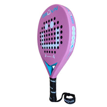 Load image into Gallery viewer, GRUVN Padel Racket Round Shape Carbon Pop Tennis Racket WALLCREEPER 1.0 Carbon Pink Smile