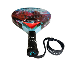 Load image into Gallery viewer, GRUVN Padel Racket Round Shape Carbon Pop Tennis Racket WALLCREEPER 1.0 Carbon Red Wing
