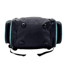 Load image into Gallery viewer, GRUVN Pro Tour Backpack Pickleball Bag Court Bag with fence hook and shoe compartment - Black Blue Teal and Silver