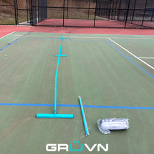 Load image into Gallery viewer, GRUVN portable pickleball net with bag blue set up