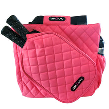 Load image into Gallery viewer, GRUVN pickleball tote bag women's racket racquet bag pink 2 paddles