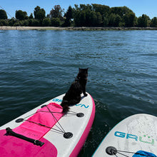 Load image into Gallery viewer, Inflatable Paddle Board SUP Package pink blue10'6 x 33 All Around Round Nose  iSUP GRUVN  cat