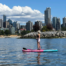 Load image into Gallery viewer, Inflatable Paddle Board SUP Package pink blue10'6 x 33 All Around Round Nose  iSUP GRUVN  cat