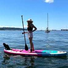 Load image into Gallery viewer, Inflatable Paddle Board SUP Package pink blue10'6 x 33 All Around Round Nose  iSUP GRUVN  cat