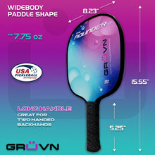 Load image into Gallery viewer, Pickleball paddle graphite round 16mm GRUVN Rounder-G16