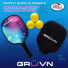 Load image into Gallery viewer, Pickleball paddle graphite round 16mm GRUVN Rounder-G16