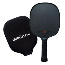Load image into Gallery viewer, Round T700 Raw Carbon Fiber Pickleball Paddle Red GRUVN RAW-16R with cover