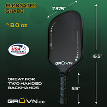 Load image into Gallery viewer, MUVN-16X Pickleball Paddle - Mint with Black Edge Guard (Raw Carbon Fiber)

