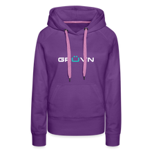 Load image into Gallery viewer, GRÜVN Women’s Premium Hoodie - White & Blue Logo (8 Colors) - purple