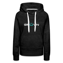 Load image into Gallery viewer, GRÜVN Women’s Premium Hoodie - White & Blue Logo (8 Colors) - charcoal grey