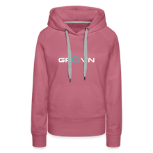 Load image into Gallery viewer, GRÜVN Women’s Premium Hoodie - White & Blue Logo (8 Colors) - mauve