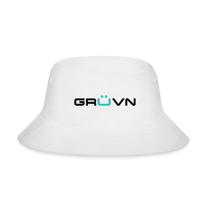 GRÜVN Bucket Hat - Black & Teal Blue Logo (3 Colors) - white