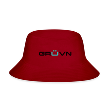 Load image into Gallery viewer, GRÜVN Bucket Hat - Black & Teal Blue Logo (3 Colors) - red