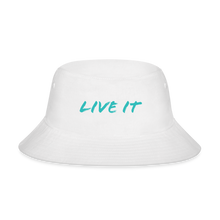 Load image into Gallery viewer, GRÜVN Bucket Hat - LIVE IT - Teal Blue (5 Colors) - white