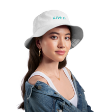 Load image into Gallery viewer, GRÜVN Bucket Hat - LIVE IT - Teal Blue (5 Colors) - white