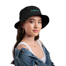 Load image into Gallery viewer, GRÜVN Bucket Hat - LIVE IT - Teal Blue (5 Colors) - black