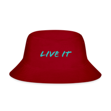 Load image into Gallery viewer, GRÜVN Bucket Hat - LIVE IT - Teal Blue (5 Colors) - red
