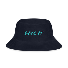 Load image into Gallery viewer, GRÜVN Bucket Hat - LIVE IT - Teal Blue (5 Colors) - navy