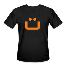 Load image into Gallery viewer, GRÜVN Men’s Moisture Wicking Performance T-Shirt - Steiner on back - Orange Smile (5 Colors) - black