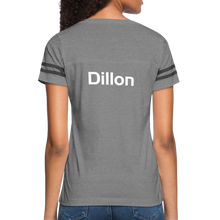 Load image into Gallery viewer, GRÜVN Women’s Vintage Sport T-Shirt - Dillon on back - heather gray/charcoal