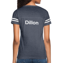 Load image into Gallery viewer, GRÜVN Women’s Vintage Sport T-Shirt - Dillon on back - vintage navy/white